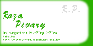 roza pivary business card